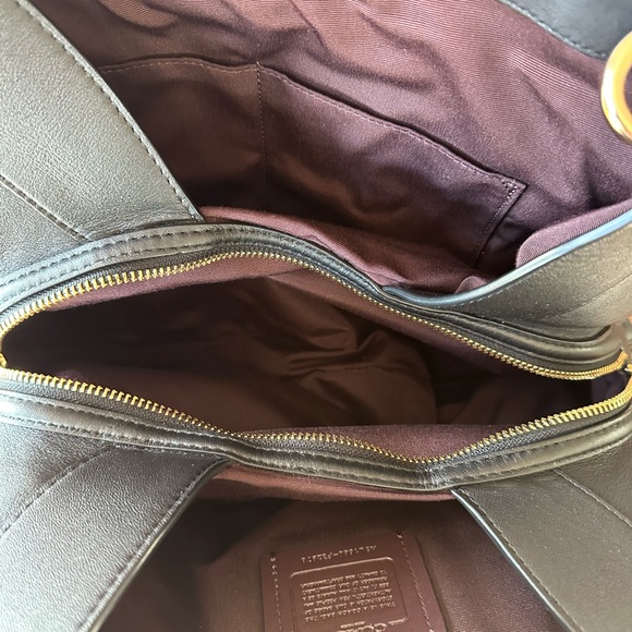 Coach Black Madison Phoebe Quilted Leather Chevron Shoulder Bag - Picture 9 of 15